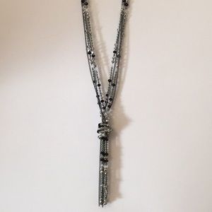 Beautiful Vera Wang Beaded Necklace in Silver tone